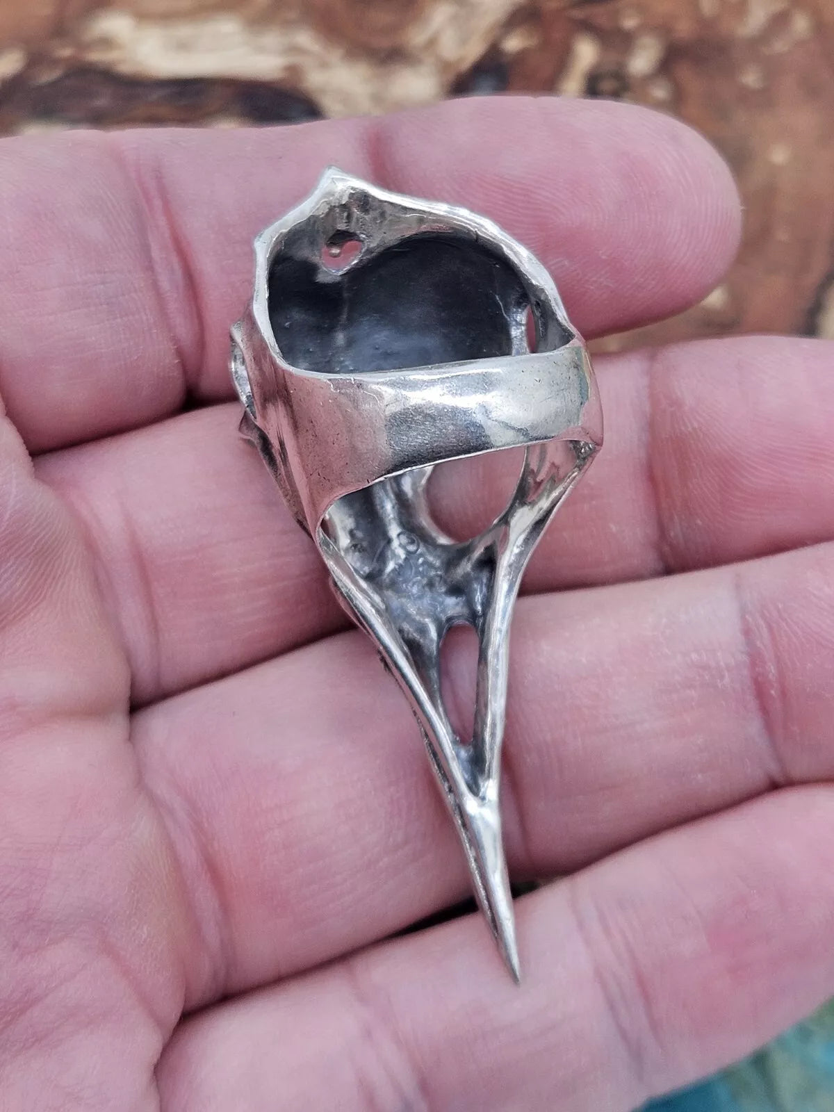 Axel Stocks Bird Skull Ring, Sterling Silver Vintage. UK Size U, U.S Size 10.