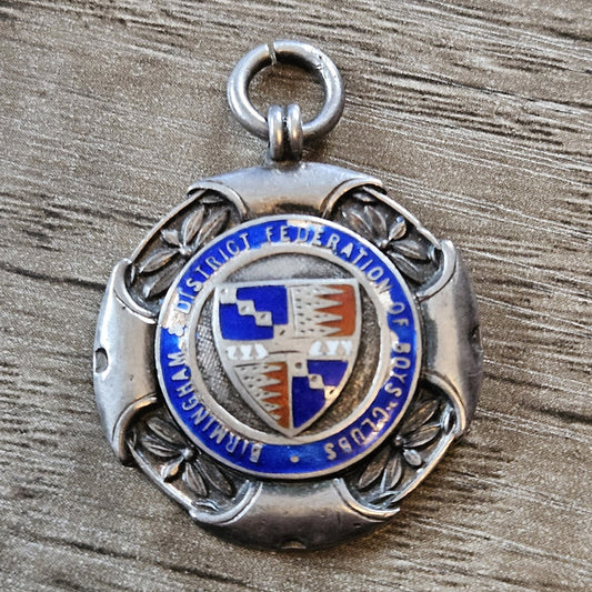 Birmingham District Works Amateur Football Association Silver Fob Medal. 1935-36