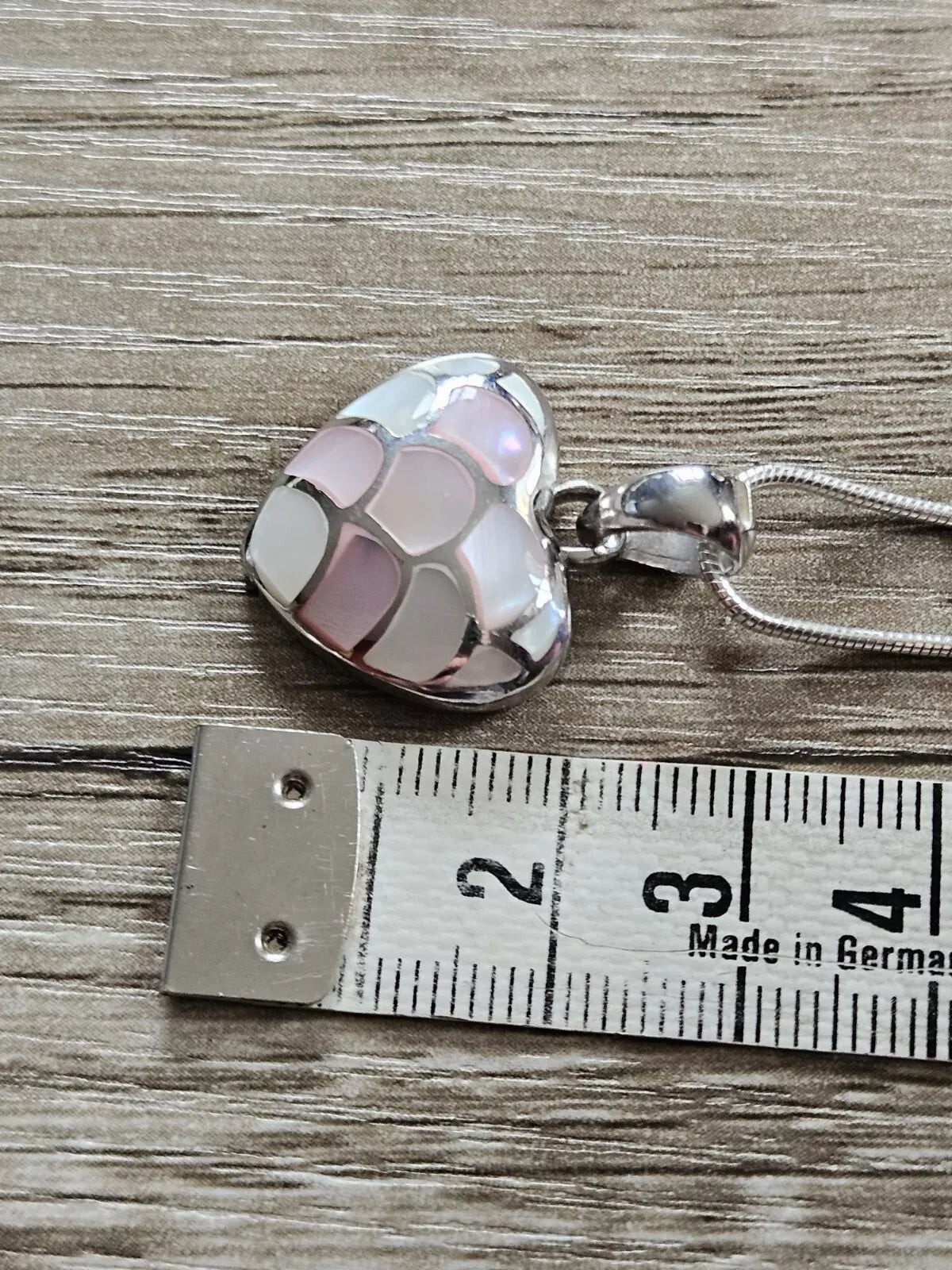 Sterling Silver 925 Heart Pendant 16" Inch Chain Necklace