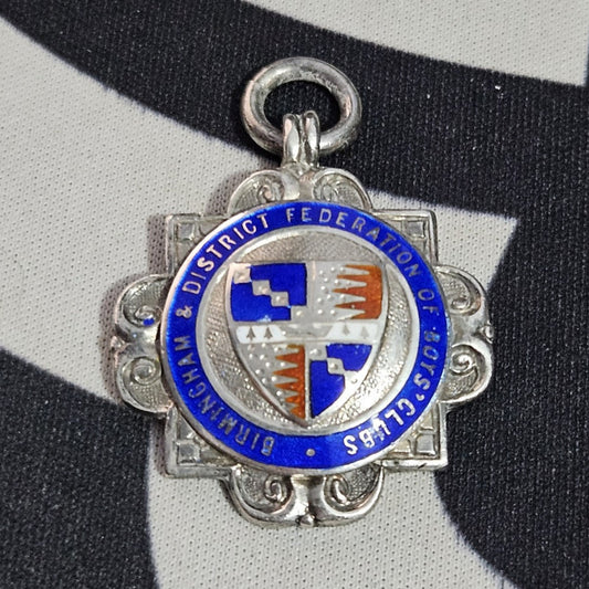Birmingham District Works Amateur Football Association Silver Fob Medal. 1913-14