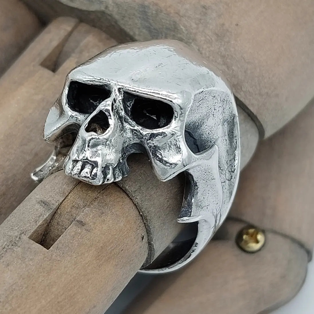Jawless Skull Ring, Silver 925. By The Wildcat Collection, UK Size T 1/2